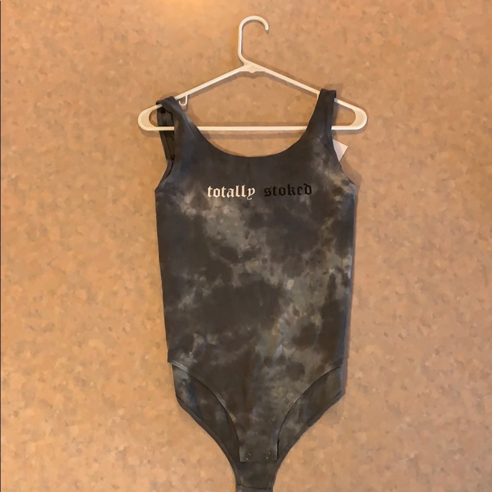 Grey Faded American Eagle Body Suit